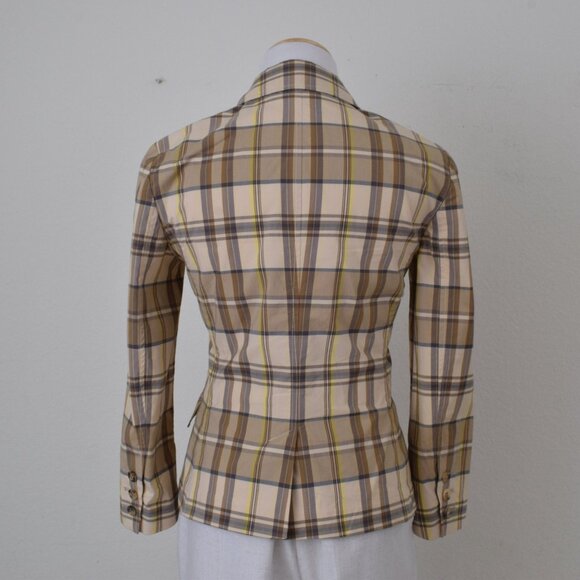 Vintage 80s Plaid Crop Jacket | size 6 - Picture 3 of 10